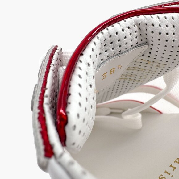 Christian Louboutin Sharkina White Mesh Red Sneakers Size 38.5 US 8.5 Women 6969 - Picture 14 of 15